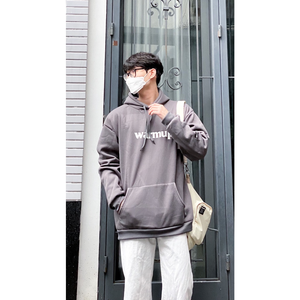 Áo hoodie Warmup nam nữ form rộng, áo khoác hoodie nam nữ có mũ chất liệu nỉ lót bông kiểu dáng thể thao freeship mã HD3 | BigBuy360 - bigbuy360.vn