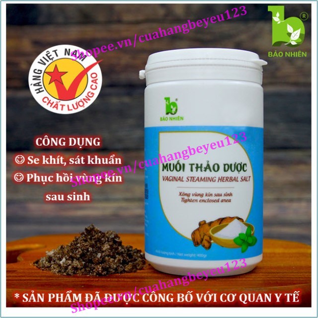 Muối thảo dược xông vùng kín Bảo Nhiên - se khít, sát khuẩn cho Mẹ sau sinh 400gr (Việt Nam)