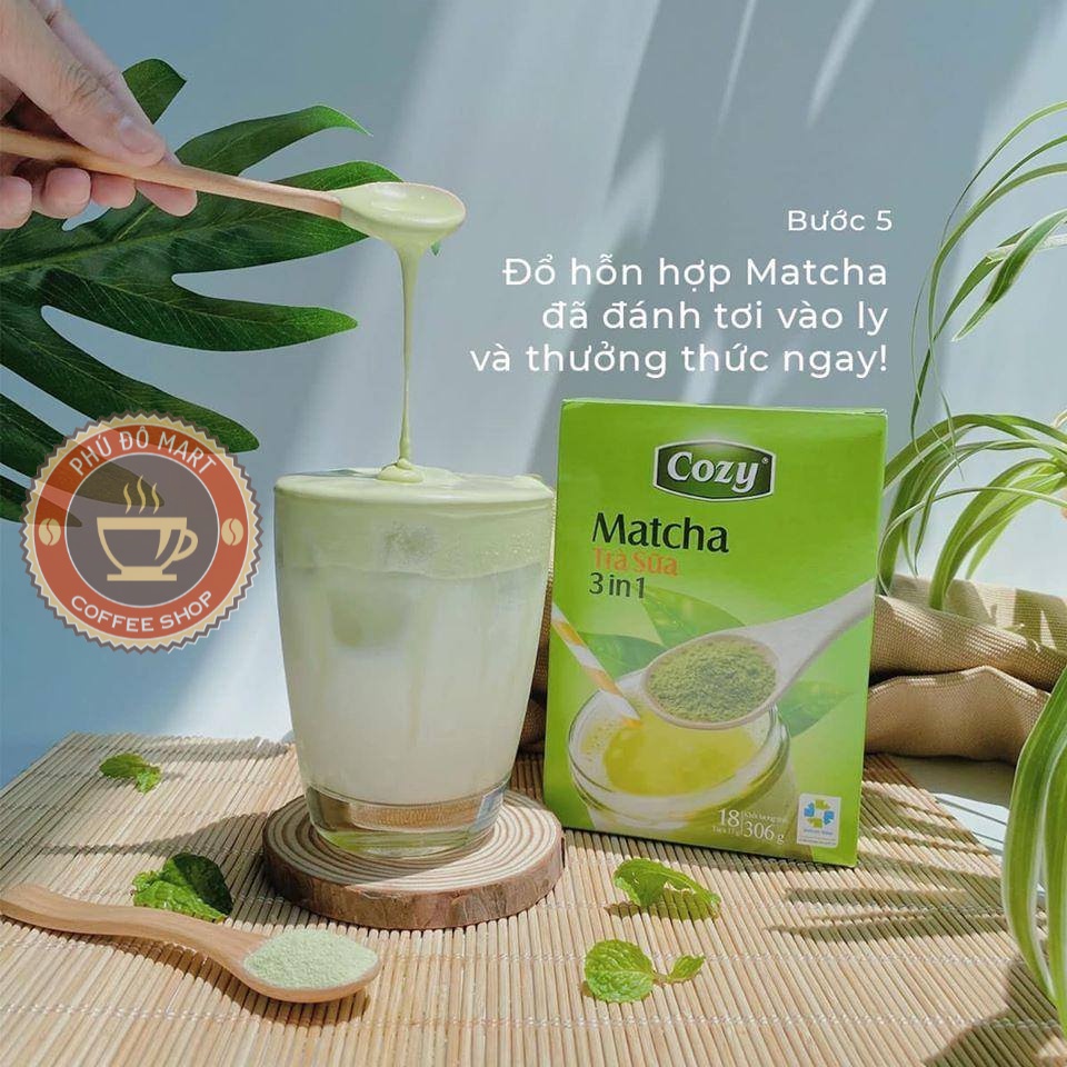 Trà COZY Matcha 3in1 hộp 18 gói