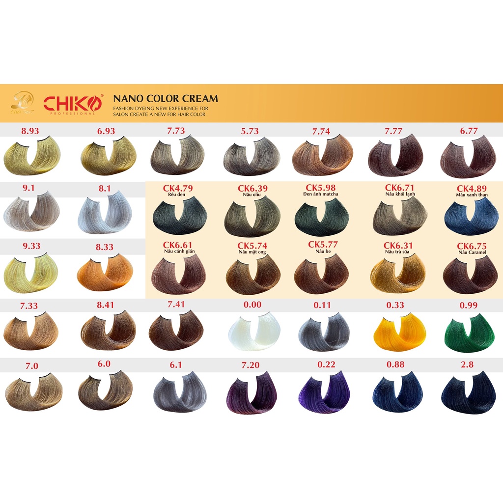 Thuốc nhuộm tóc chiko 15 mã đặc biệt