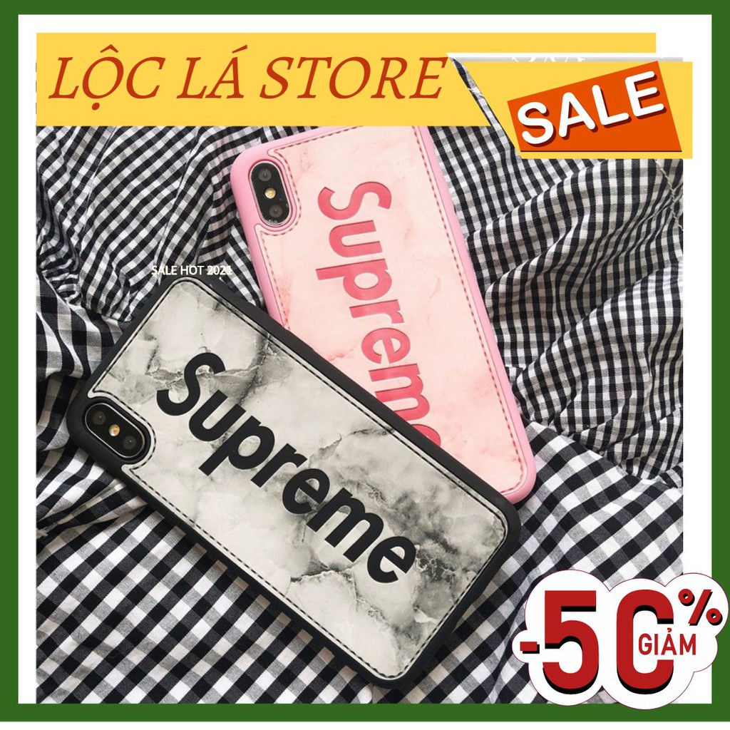 Ốp Supreme Giả Da Vân Đá Cho iPhone