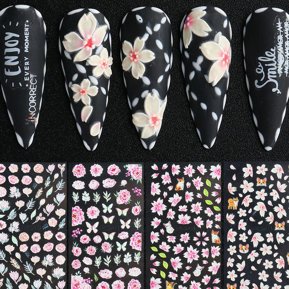 Nhãn Dán Trang Trí Móng Tay 5D Tự Dính Lâu Trôi Dễ Sử Dụng