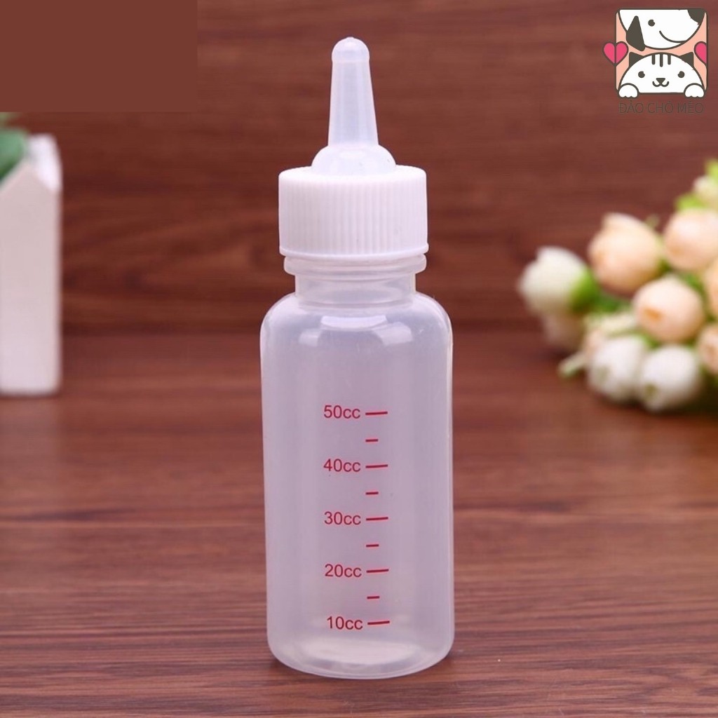 Bình sữa chó mèo nhỏ loại đẹp cho chó mèo chai 60ml vạch đỏ - Đảo Chó Mèo