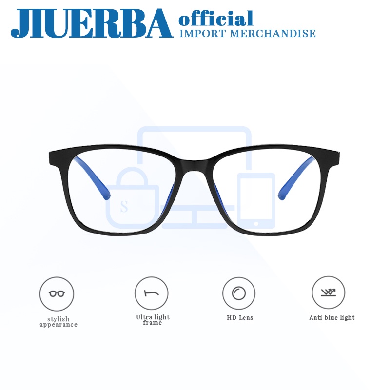 JIUERBA Mắt Kính Chống Bức Xạ Ánh Sáng Xanh Hình Vuông Nhập Khẩu Từ Cổ Điển Hàng Mới Chất Lượng Cao Cho Máy Tính