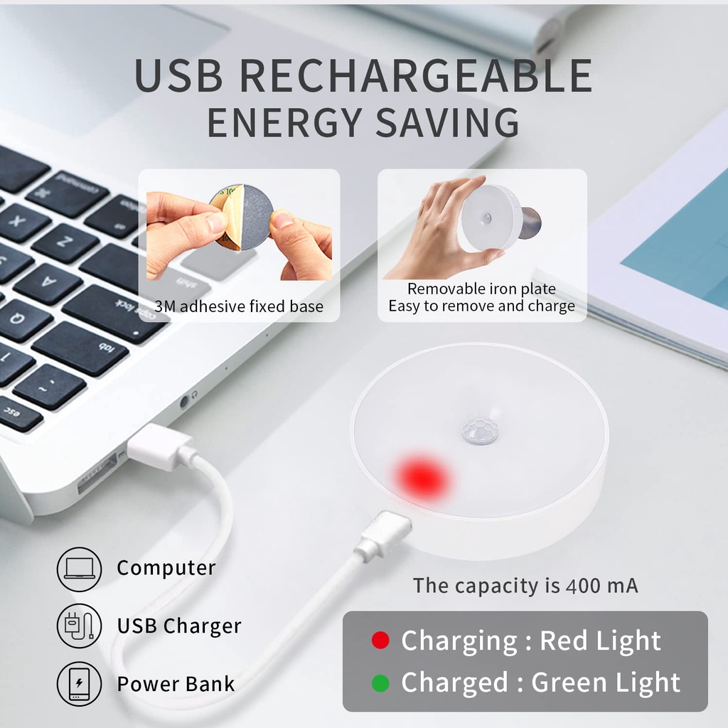 Đèn LED Mini Gắn Tường Cảm Ứng Chuyển Động Chạy Bằng Pin