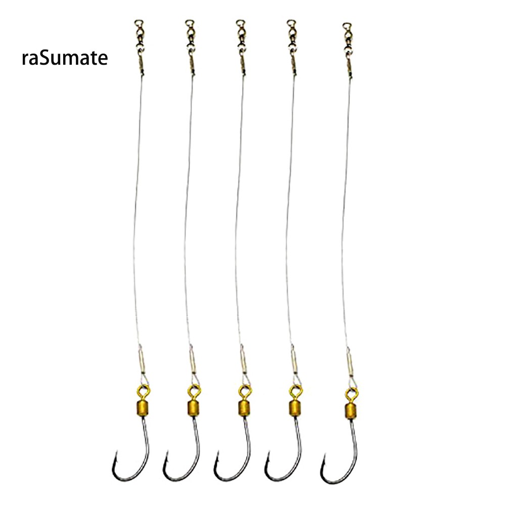 ◮Bộ 5 Dây Móc Câu Cá Bằng Thép Không Gỉ Chống Cắn