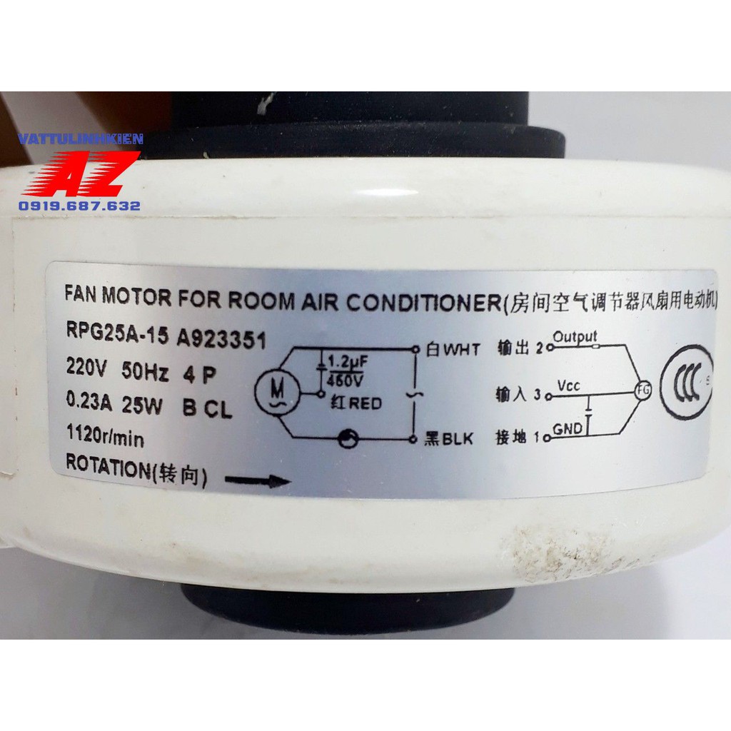 Motor quạt AC220V-25W, 6 dây dùng cho Điều hòa PANASONIC-FUNIKI