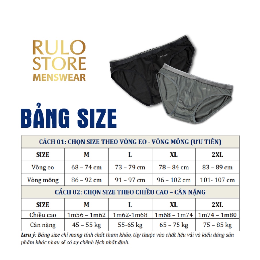Quần lót nam thun lạnh tam giác cao cấp thông hơi cạp nhỏ co giãn mềm mại WHITE HORSE - WH034