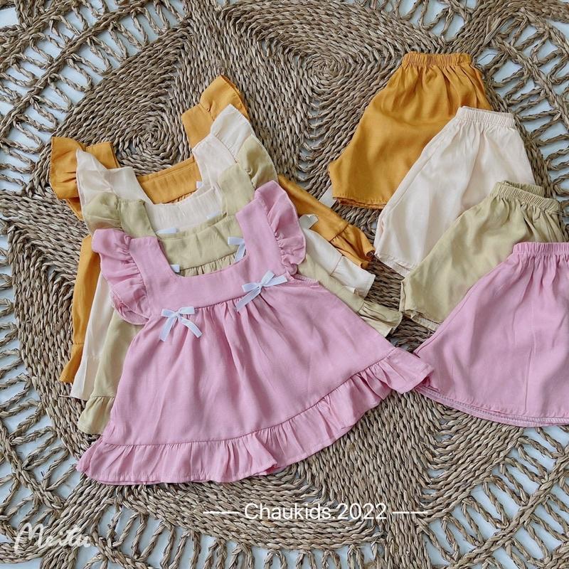 BỘ CÁNH TIÊN CỔ VUÔNG 2 NƠ CHẤT ĐŨI SIÊU XINH CHO BÉ