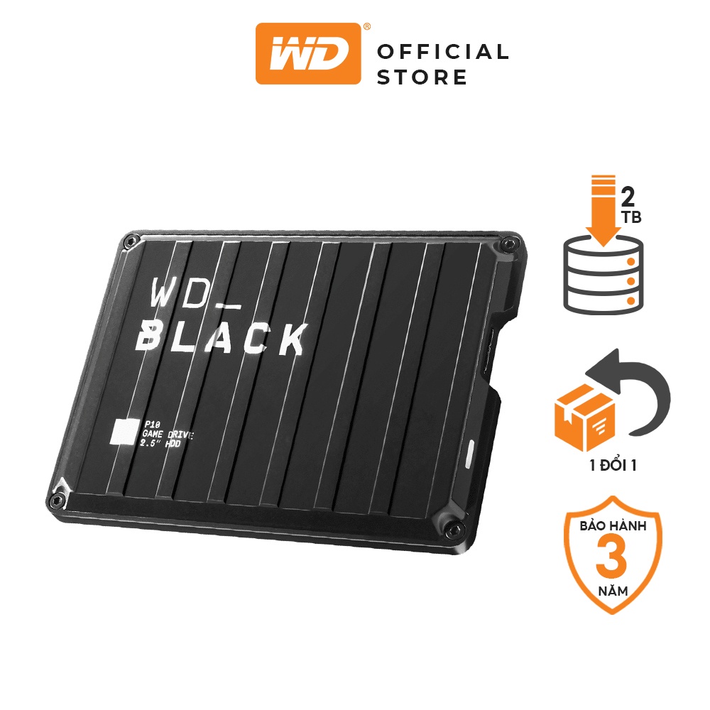 Ổ cứng di động WD Black P10 chuyên dụng cho Gaming - USB 3.2 Gen 1/Micro B - Bảo Hành Chính Hãng