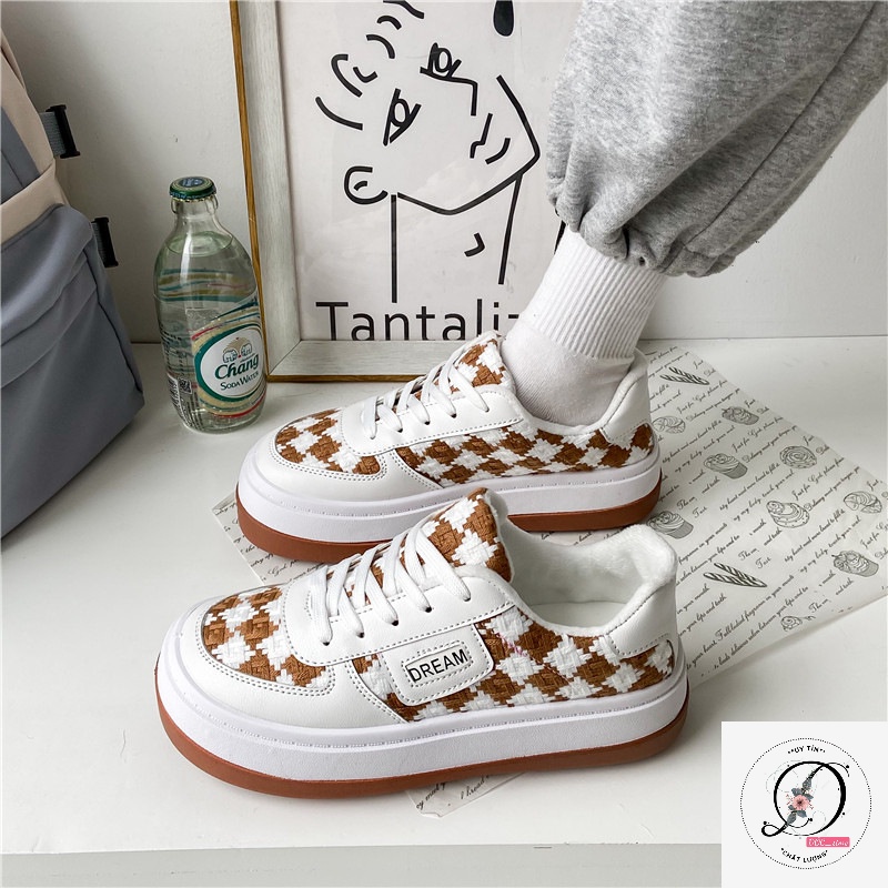 Giày thể thao nữ Ulzzang 💥ẢNH THẬT 💥 giày sneaker thiết kế họa tiết CARO hot 2022