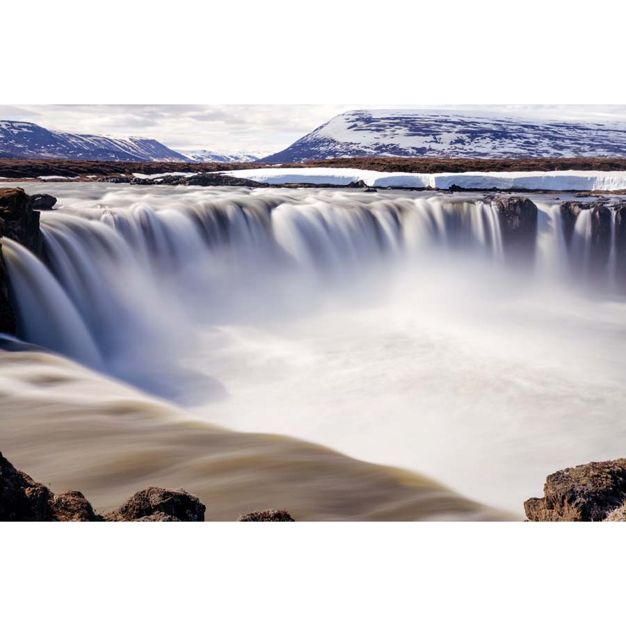 Tranh 3D phong cảnh thác nước chảy, sông suối nên thơ