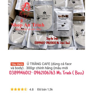                    Ủ TRẮNG CAFE (dùng cả face và body) . 300gr chính hãng (mẫu mới nhất) , Hàng Mới Cập Nhập