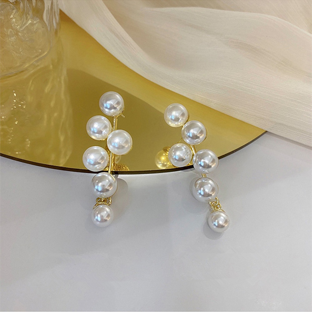 Bông Tai Đính Ngọc Trai Phong Cách Retro Thời Trang Cho Nữ