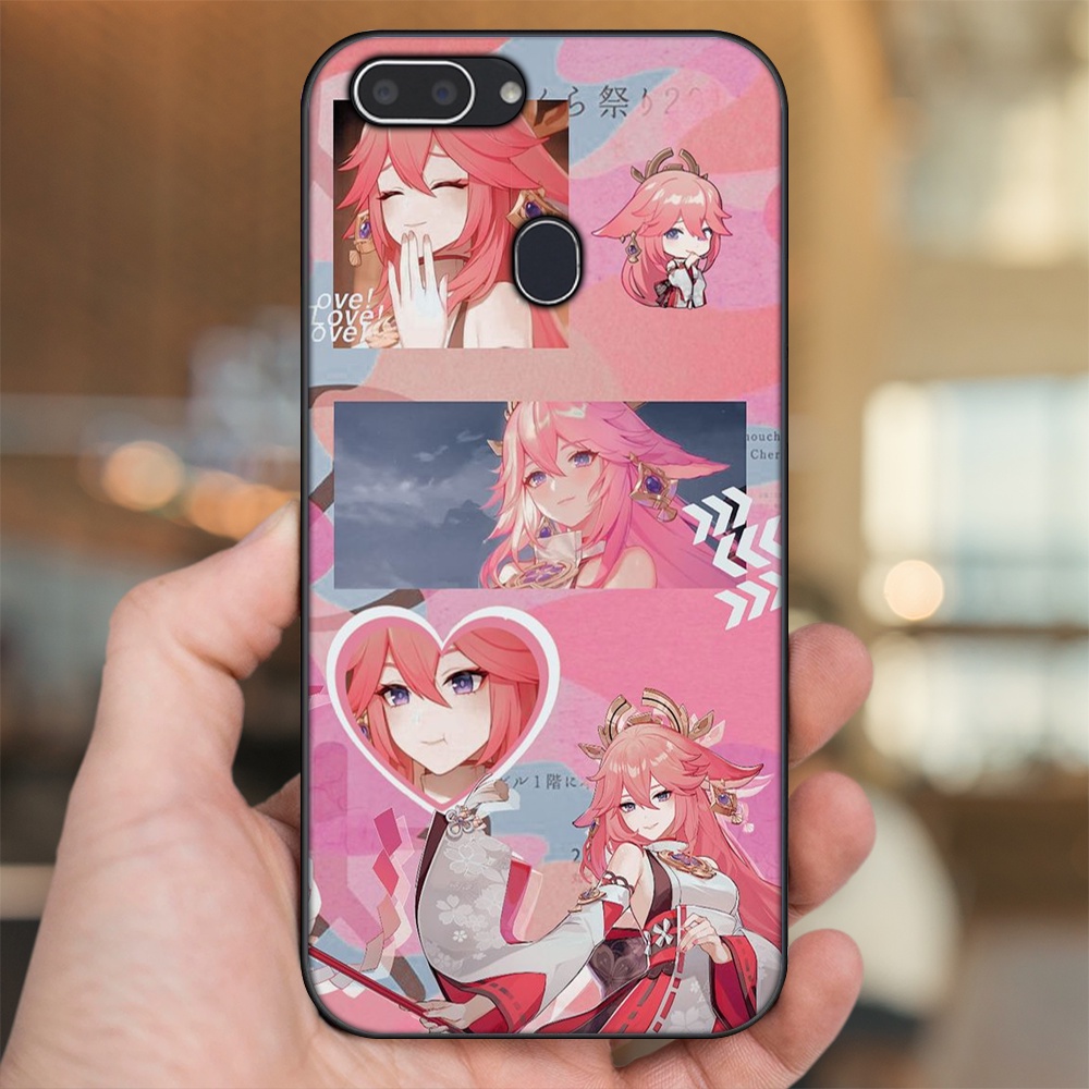 Ốp lưng Realme 2 viền đen in hình Yae Miko Genshin Impact