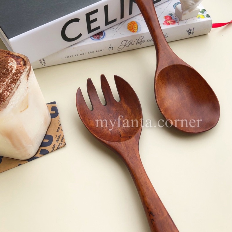 Combo 2 Thìa Gỗ Trộn SAlad MYFANTA