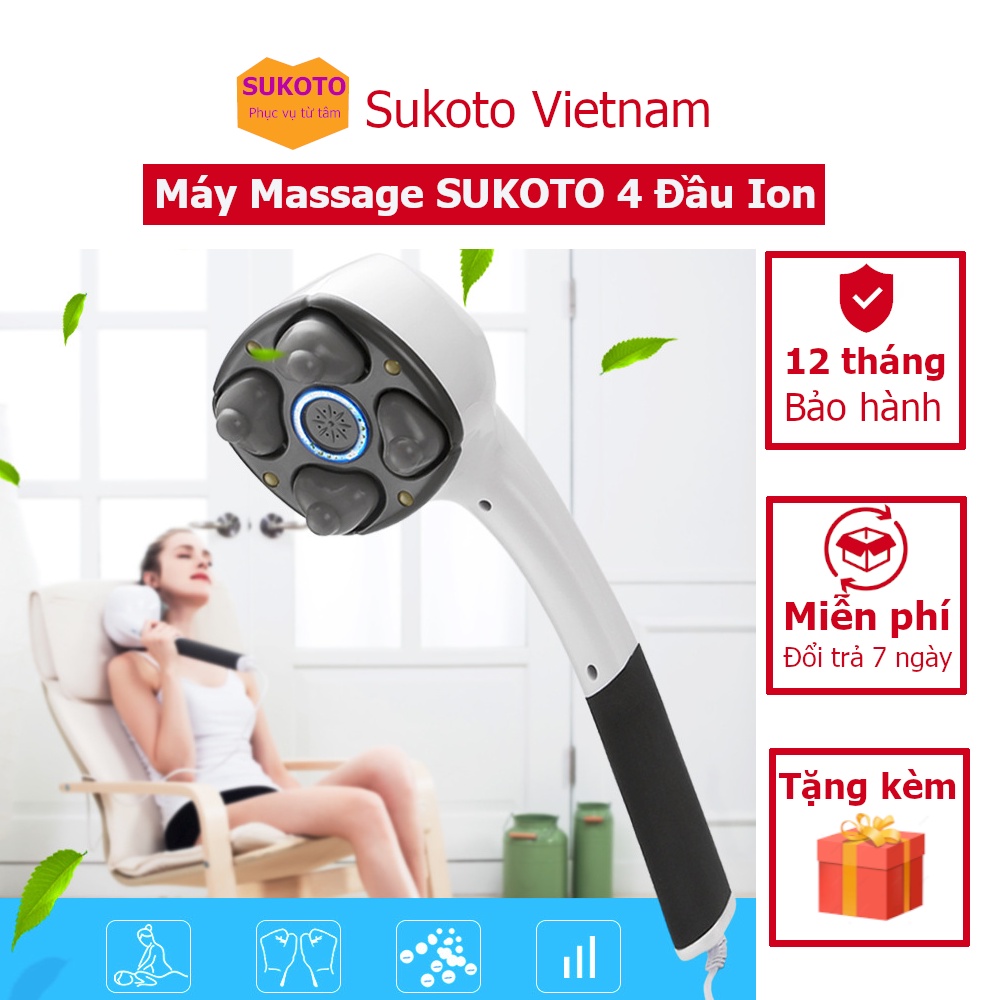 Máy massage Ion 4 đầu SUKOTO YK-301 cao cấp - Món quà sức khỏe vô giá tặng mẹ cha ông bà