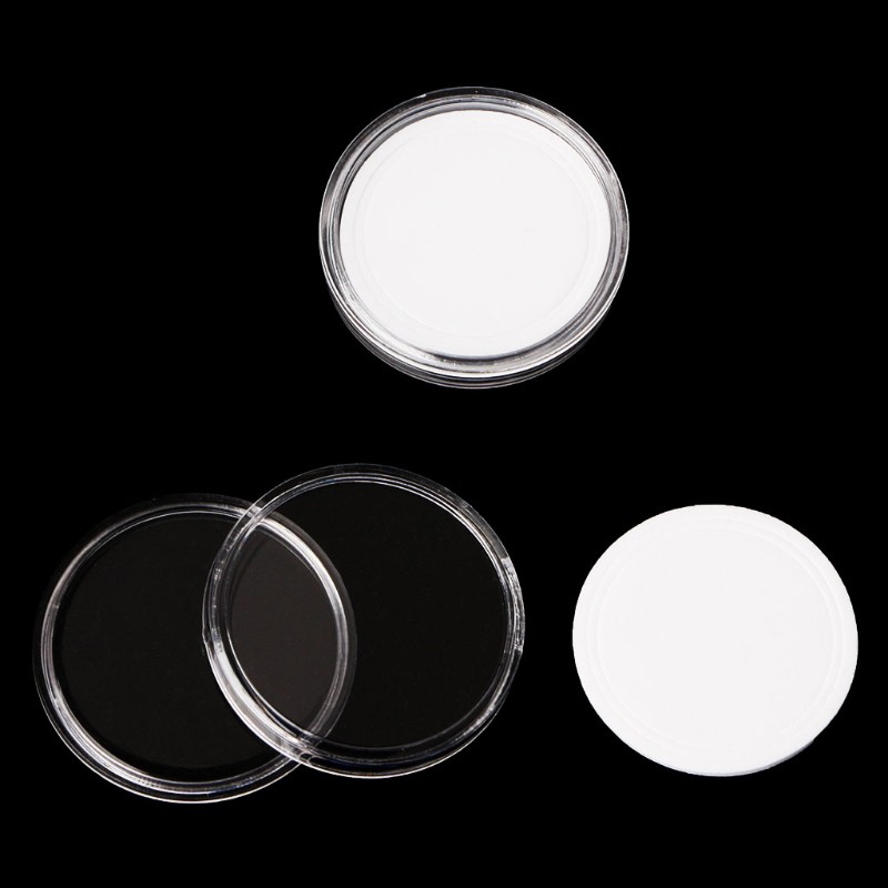 ❤❤ 30mm Coin Holder Capsule Storage Box With Two White Pad Rings For 25mm 27mm