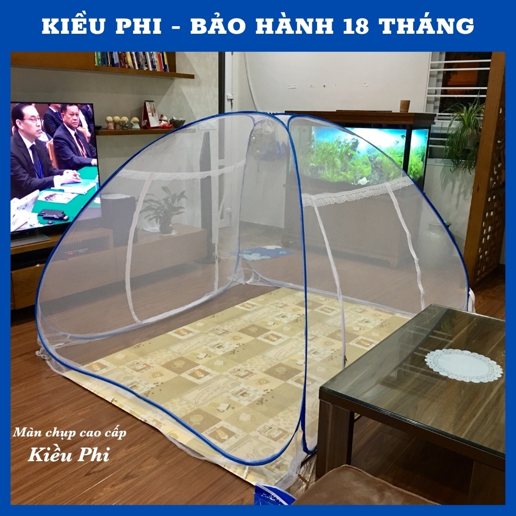 Màn chụp tự bung đỉnh chóp 1m2x 2m, 1m6x2m, 1m8x2m, 2m2x 2m chống muỗi cao cấp gấp gọn Kiều Phi