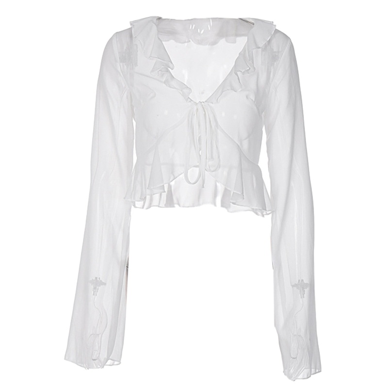 Áo Lưới Cardigan Tay Dài Cổ Chữ V Gợi Cảm Dành Cho Nữ