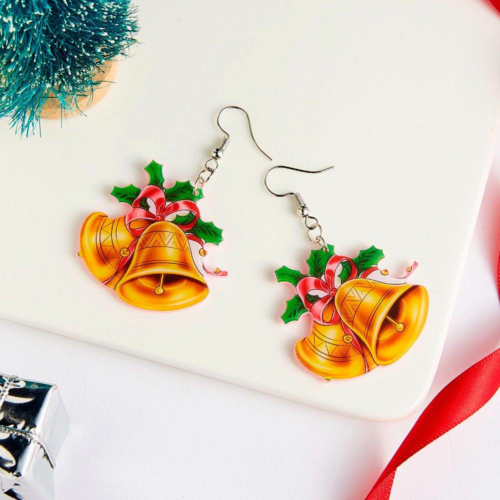 NIUYOU Bông Tai Dạng Dài Bằng Acrylic In Họa Tiết Chúc Mừng Năm Mới / Giáng Sinh