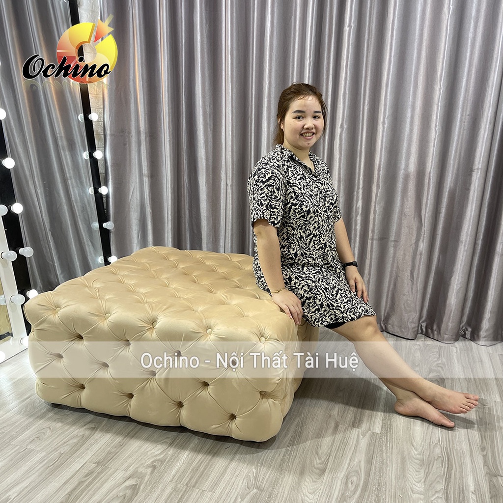 Đôn Vuông Nhún Cổ Điển Cao Cấp Cho Shop Sang Chảnh ( Có Sẵn)