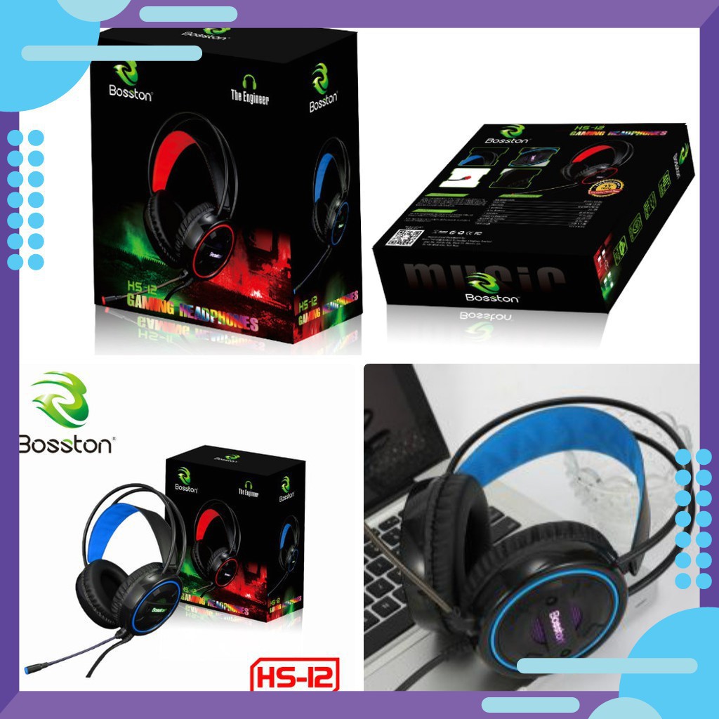 Tai nghe BOSSTON HS-12 LED 7.1 chuyên dùng cho Gaming Chính hãng bảo hành 12 tháng 1 đổi 1 | BigBuy360 - bigbuy360.vn