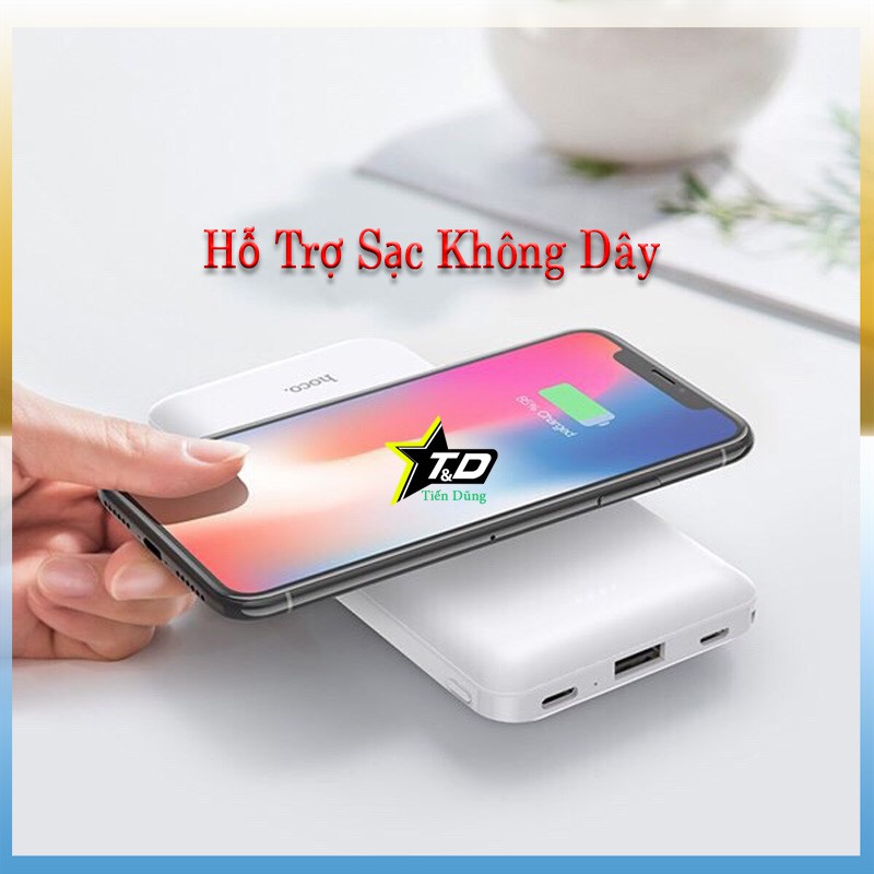 Pin sạc dự phòng không dây hoco j50 dung lượng 10000mAh- Sạc dự phòng hoco J50 hỗ trợ tất cả các dòng sạc không dây