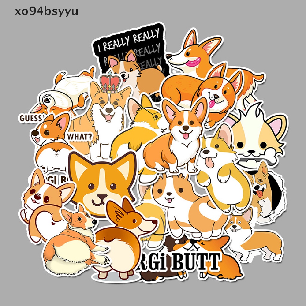 Bộ 50 Miếng Dán Hình Chú Chó Corgi Chống Thấm Nước Dùng Trang Trí Laptop / Xe Hơi xo94bsyyu
