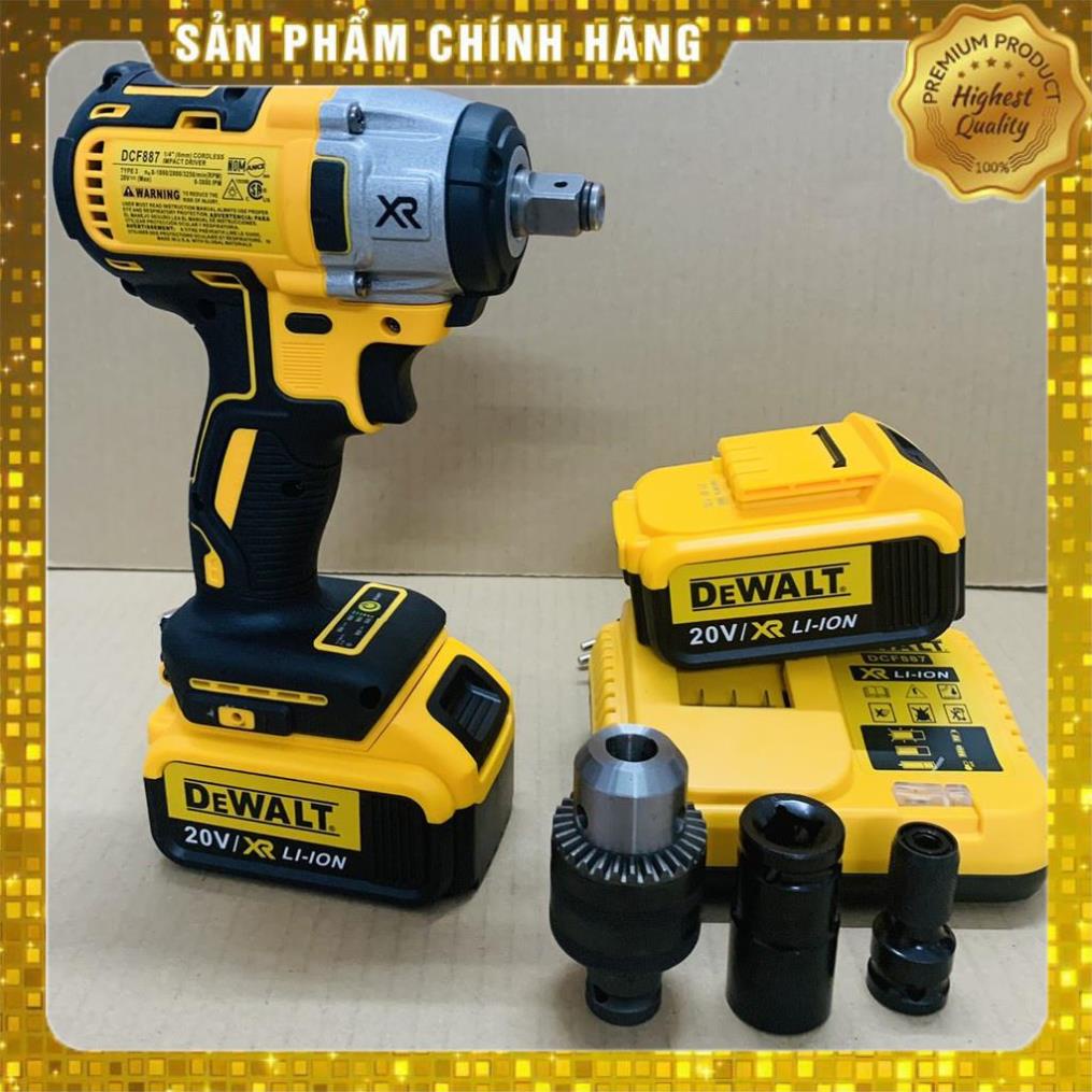 Máy Khoan Pin  - Máy Siết Bulong Dewalt 20V DCF-887, Động Cơ Không ChổI Than Hàng Cao Cấp /