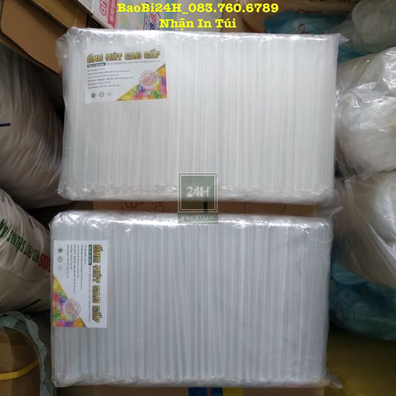 📞 0,5KG - 1KG 💥 ỐNG HÚT TRÀ SỮA 💥Ống hút trân châu mầu trắng, có màng bọc từng chiếc