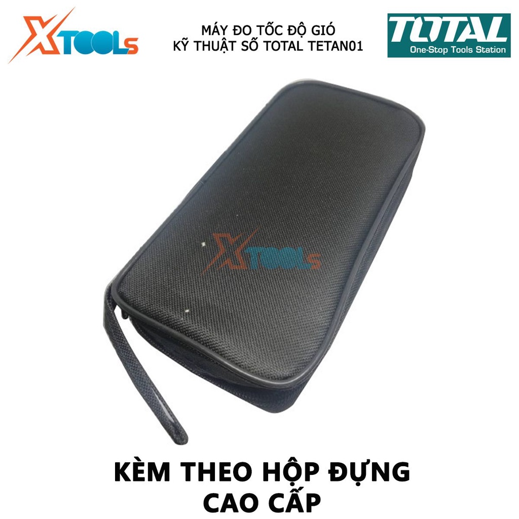 Máy đo tốc độ gió kỹ thuật số TOTAL TETAN01 | thiết bị đo lưu lượng gió Chức năng đèn nền, Với chức năng thông báo chỉ s