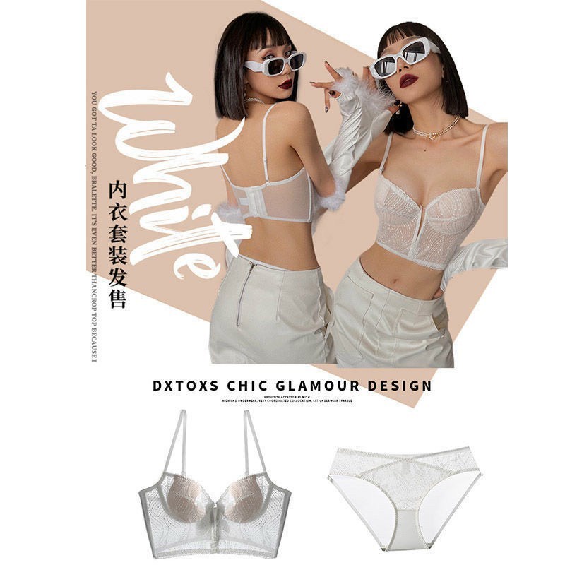 Áo bra  croset tôn giáng  quyến rũ cao cấp phối ren  đen trắng cicidream -AL090