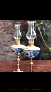 Đèn thờ dầu Bát Tràng chọn mẫu, đèn thờ gốm sứ chuẩn Bát tràng bọc đồng bên ngoài