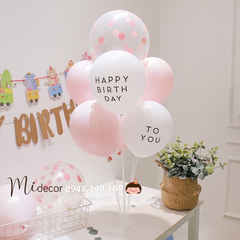 Trụ bóng 7 nhánh kèm bóng trang trí sinh nhật