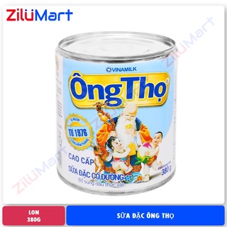 Sữa đặc Ông Thọ có đường trắng nhãn xanh lon 380g