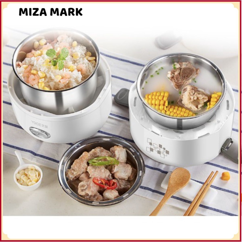 Hộp cơm cắm điện 3 tầng Yoice, giữ nhiệt và hâm nóng đồ ăn, dùng cho văn phòng, inox 304 cao cấp, dùng cho văn phòng