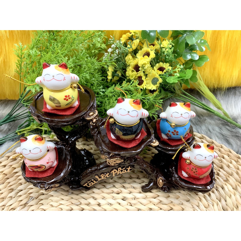 Tượng Mèo Sứ Thần Tài Maneki Neko và đế Tài Lộc Phát ( Việt Nhật )