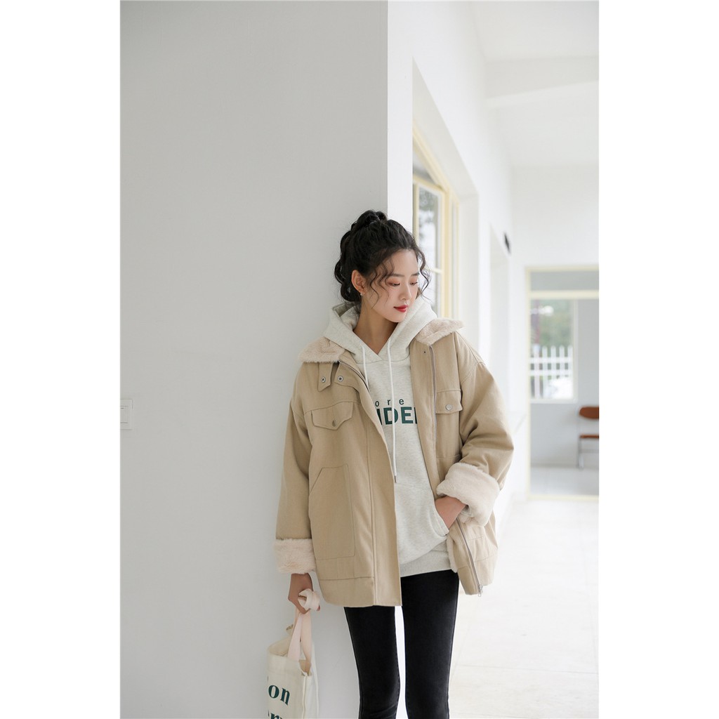 Áo Khoác Kaki Lông Ấm 406 Be