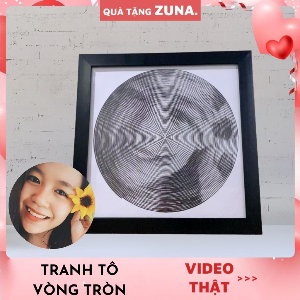 Tranh tô vòng tròn theo yêu cầu | Tranh trang trí quà tặng bạn gái, người yêu, gia đình, bạn bè