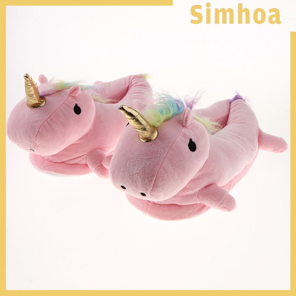 [SIMHOA] Dép Bông Đi Trong Nhà Hình Kỳ Lân Màu Tím Dễ Thương