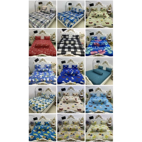 Bộ Drap Thun Hoa Văn Full 5 món