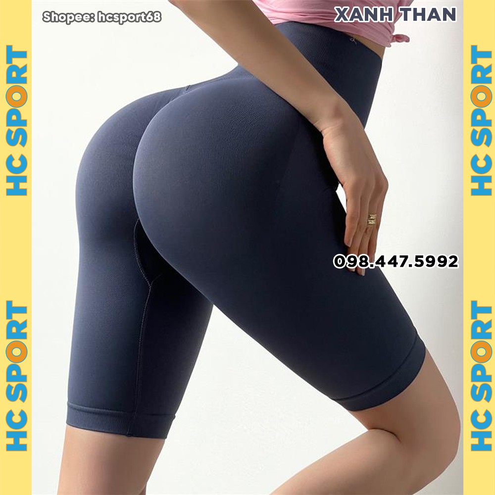Quần tập gym nữ chun mông Mitao Girl QL09 dáng ngố lửng biker, lưng cao nâng mông tập yoga thể thao - HcSport68