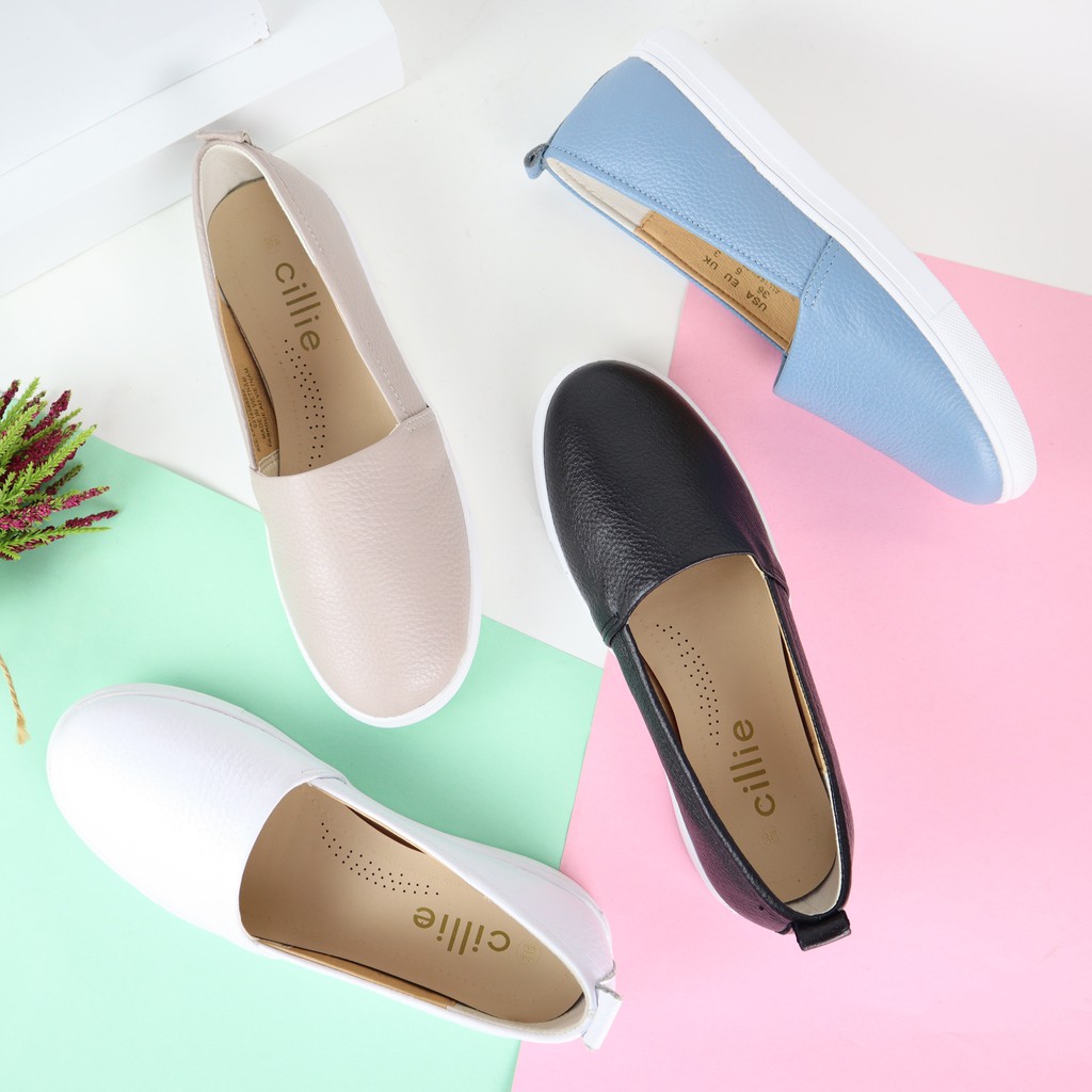 Giày slip on đế bằng  da thật 1016 | BigBuy360 - bigbuy360.vn