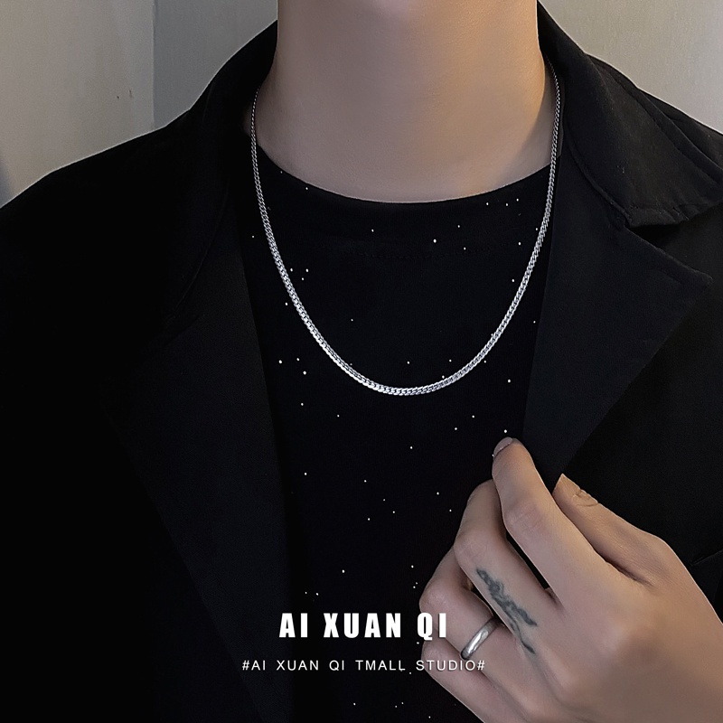 Vòng cổ xương rắn bằng thép titan đơn giản phong cách hip hop cho nam