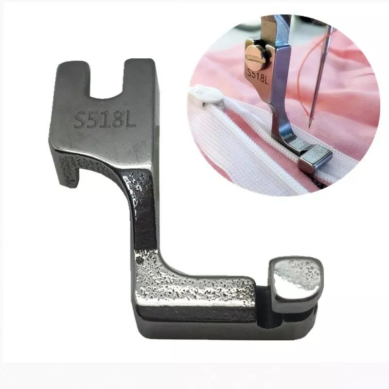 Chân vịt may dây khóa kéo cho máy công nghiệp 1 kim S518L - Linh kiện và phụ tùng máy may công nghiệp