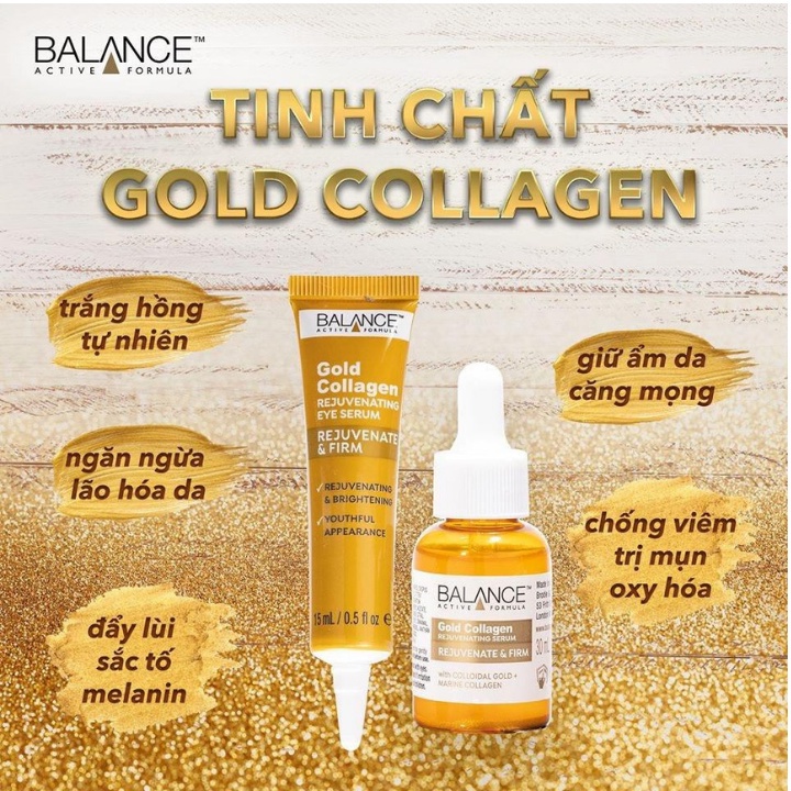 Serum tái tạo và dưỡng da mắt Balance Active Formula Gold Collagen Rejuvenating eye 15ml - GALIBE OFFICIAL STORE