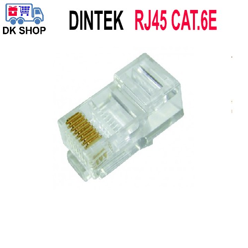 [Mã 229ELSALE hoàn 7% đơn 300K] Đầu mạng RJ45 DINTEK UTP Cat.6e (P/N: 1501-88027) - 100 Đầu/ Bịch.