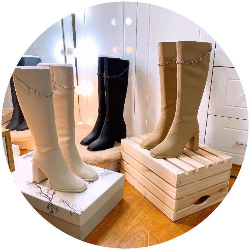 Boot Đùi dây xích 9cm