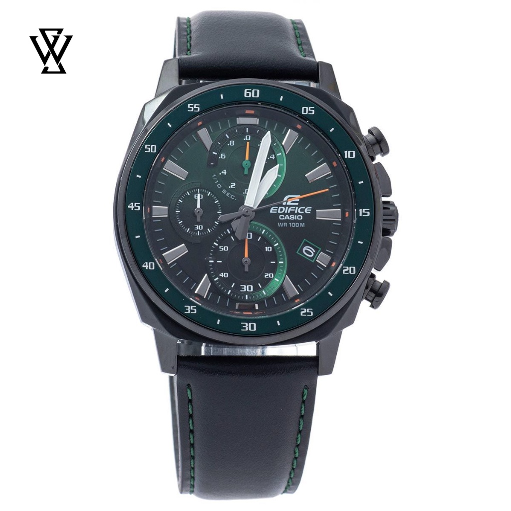 Đồng Hồ Quartz Nam Casio WATCHSTORE Edifice EFV-600CL-3AVUDF Thiết Kế Mặt Kính Khoáng 43.8mm, Dây Da Cao Cấp